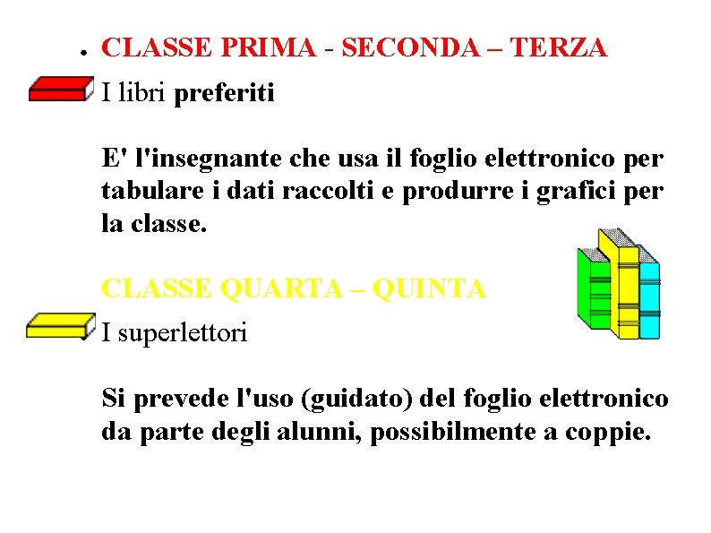 ● CLASSE PRIMA - SECONDA – TERZA ● I libri preferiti E' l'insegnante che