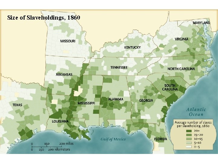 Size of Slaveholdings, 1860 