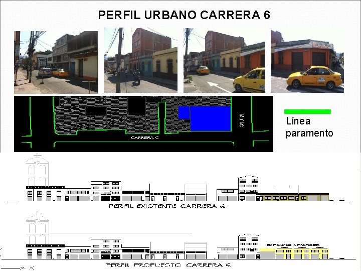 PERFIL URBANO CARRERA 6 Línea paramento 