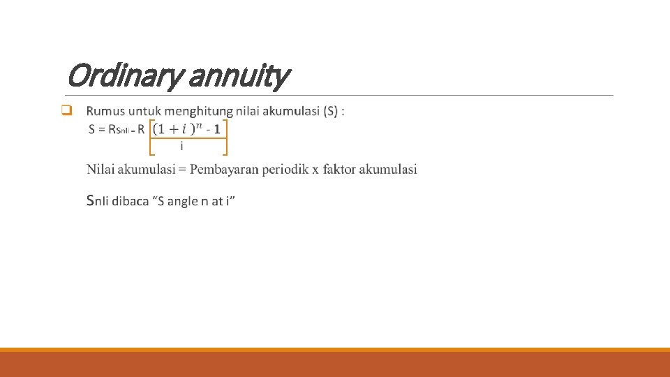 Ordinary annuity 