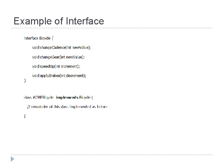 Example of Interface 