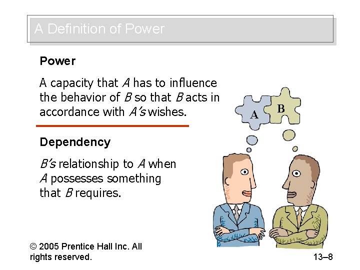 A Definition of Power A capacity that A has to influence the behavior of