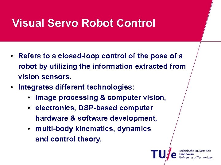 Embedded Visual Control for Robotics 5 HC 99