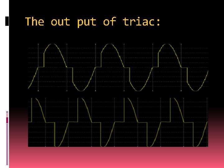 The out put of triac: 