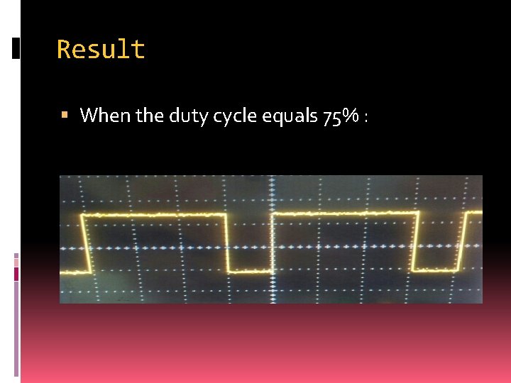Result When the duty cycle equals 75% : 