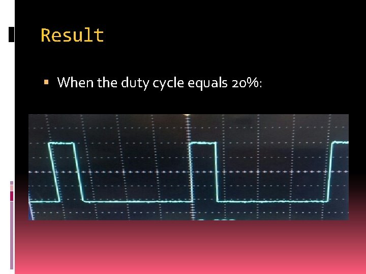 Result When the duty cycle equals 20%: 