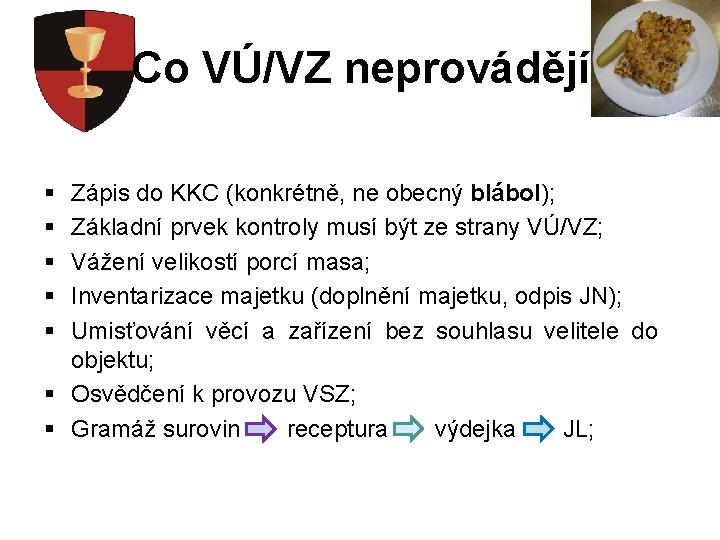 Co VÚ/VZ neprovádějí: § § § Zápis do KKC (konkrétně, ne obecný blábol); Základní