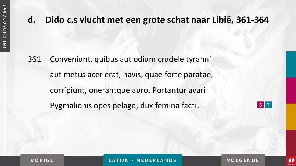 INHOUDSOPGAVE d. Dido c. s vlucht met een grote schat naar Libië, 361 -364