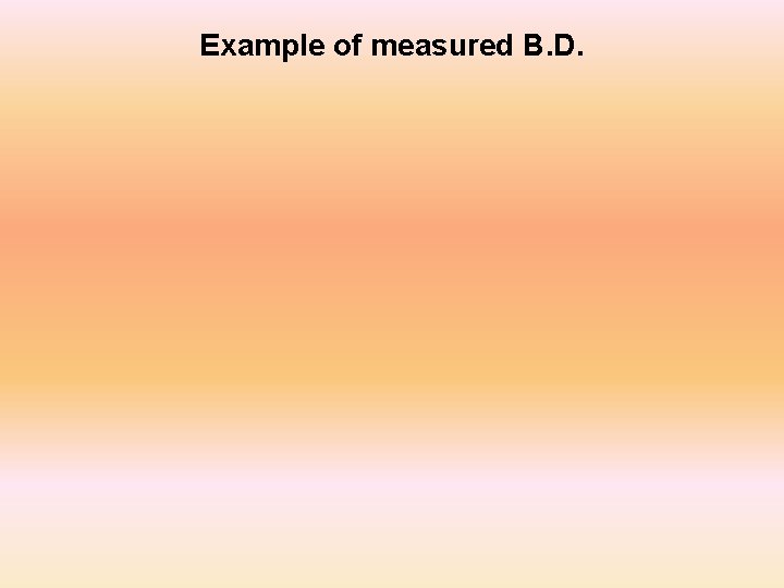 Example of measured B. D. 