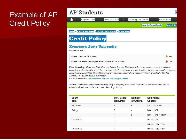 Example of AP Credit Policy 