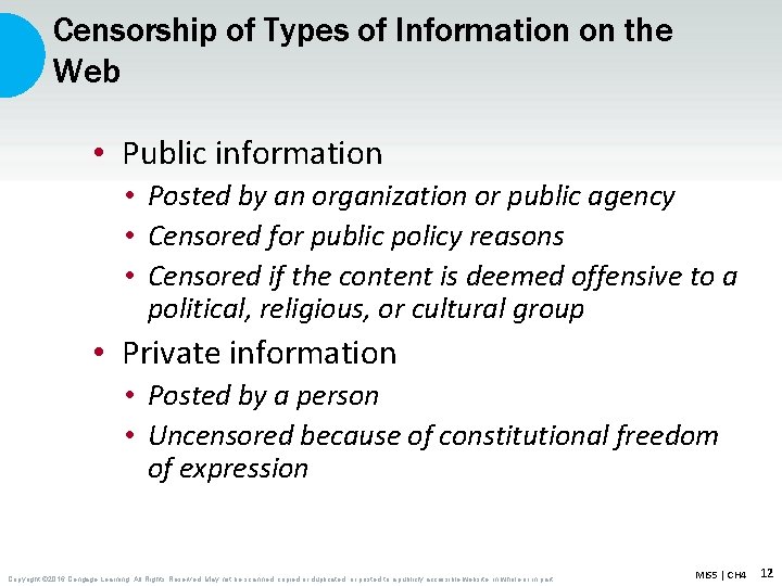 Censorship of Types of Information on the Web • Public information • Posted by