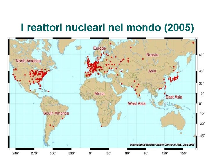 I reattori nucleari nel mondo (2005) 