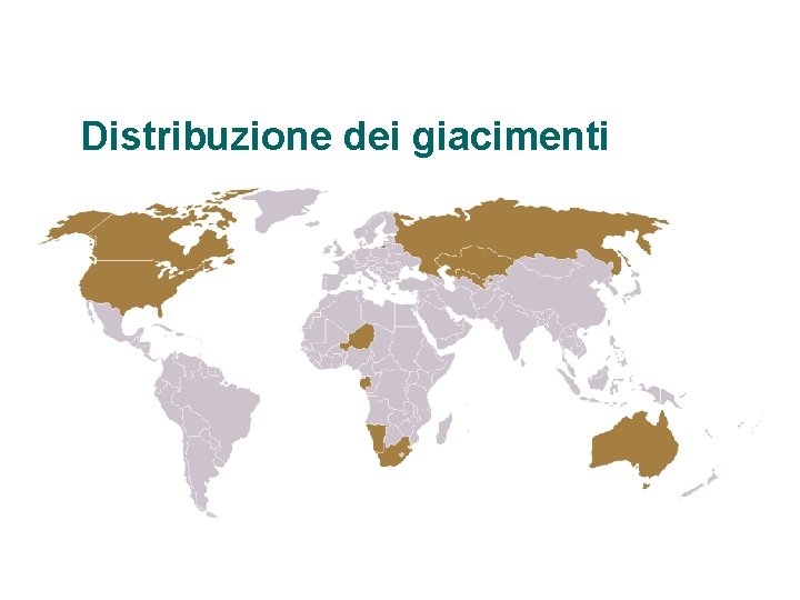 Distribuzione dei giacimenti 