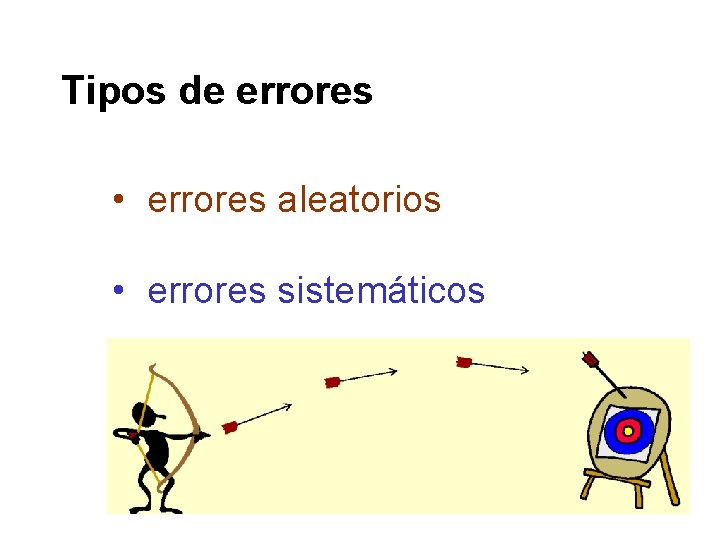 Tipos de errores • errores aleatorios • errores sistemáticos Tipos de errores • errores aleatorios • errores sistemáticos