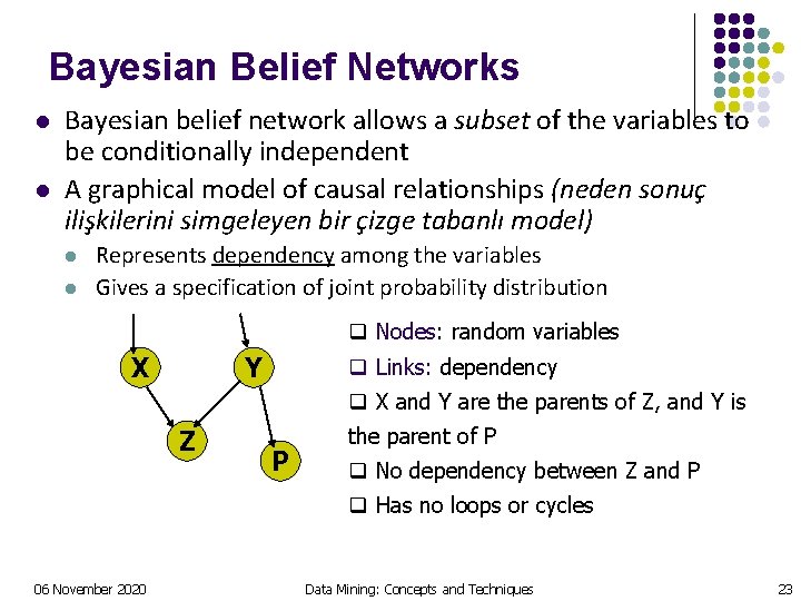 Bayesian Belief Networks l l Bayesian belief network allows a subset of the variables Bayesian Belief Networks l l Bayesian belief network allows a subset of the variables