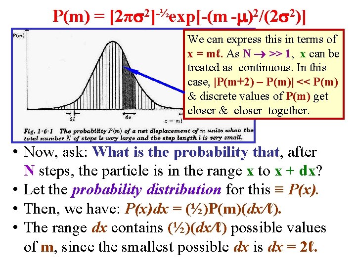 P(m) = [2π 2]-½exp[-(m - )2/(2 2)] We can express this in terms of