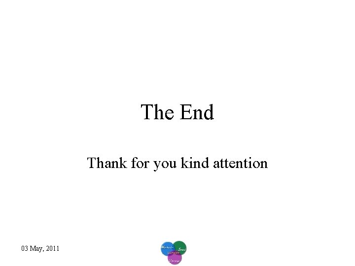 The End Thank for you kind attention 03 May, 2011 