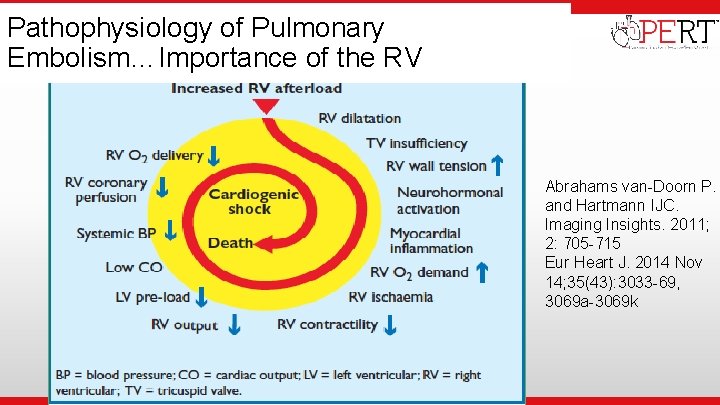  • Pathophysiology of Pulmonary Embolism…Importance of the RV Institutional Logo Abrahams van-Doorn P.