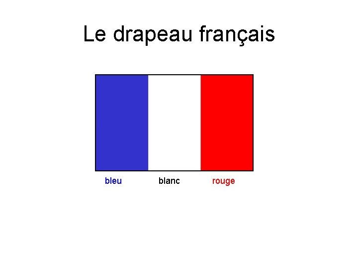 Le drapeau français bleu blanc rouge 