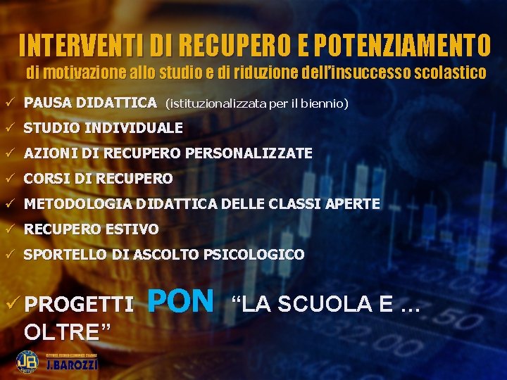 INTERVENTI DI RECUPERO E POTENZIAMENTO di motivazione allo studio e di riduzione dell’insuccesso scolastico