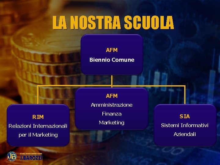 LA NOSTRA SCUOLA AFM Biennio Comune AFM Amministrazione RIM Relazioni Internazionali per il Marketing