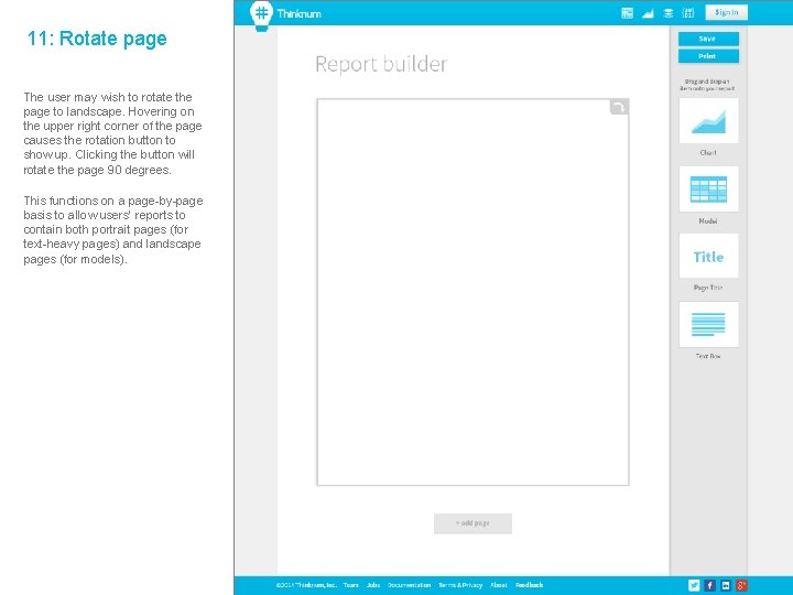 11: Rotate page The user may wish to rotate the page to landscape. Hovering