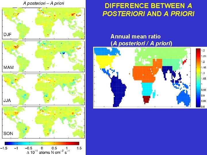 DIFFERENCE BETWEEN A POSTERIORI AND A PRIORI Annual mean ratio (A posteriori / A