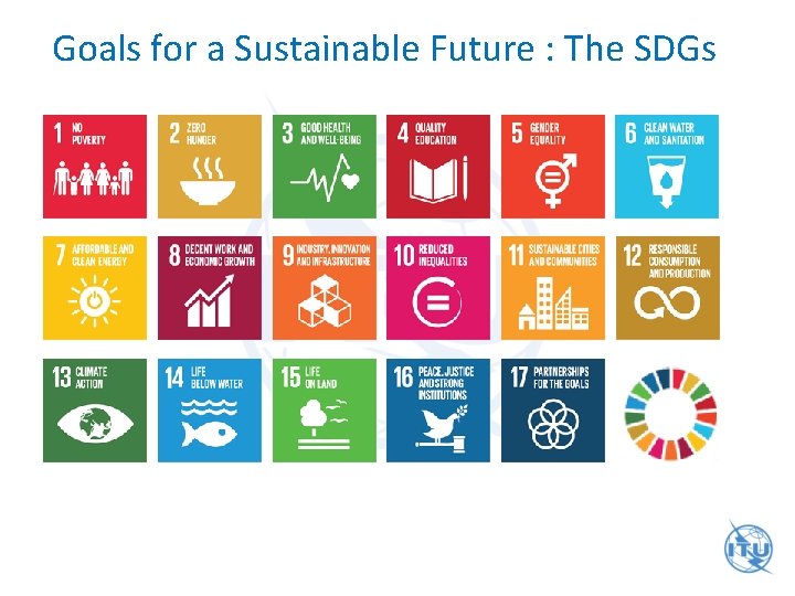 Goals for a Sustainable Future : The SDGs 