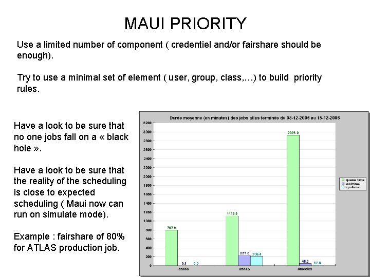 MAUI PRIORITY Use a limited number of component ( credentiel and/or fairshare should be