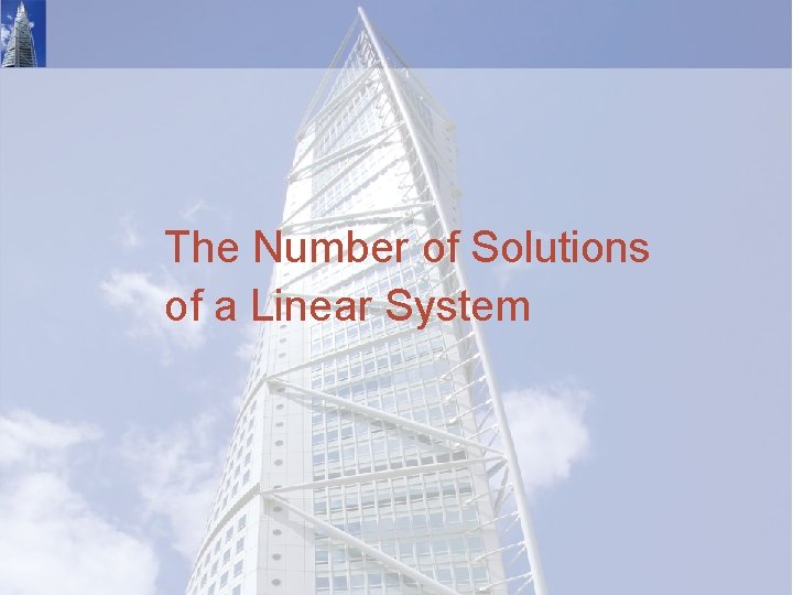 The Number of Solutions of a Linear System 