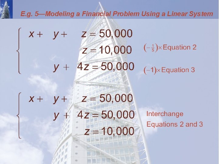 E. g. 5—Modeling a Financial Problem Using a Linear System 