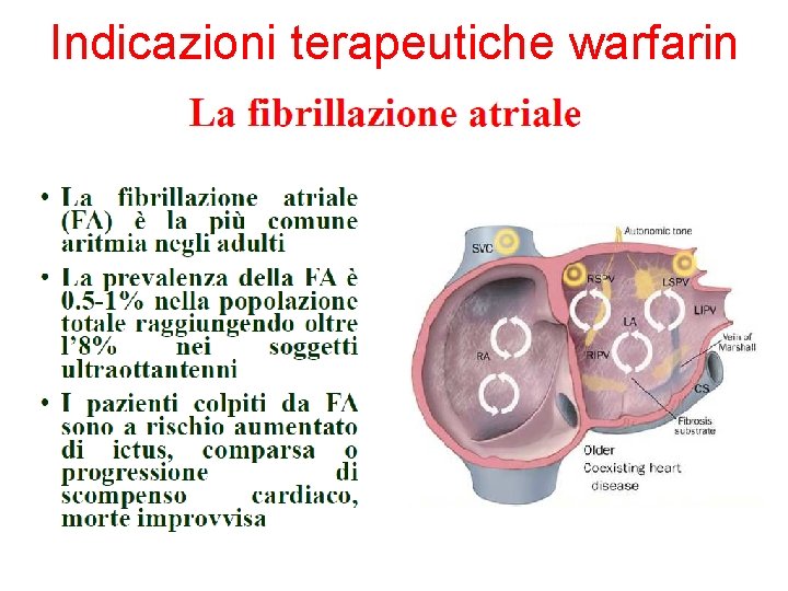 Indicazioni terapeutiche warfarin 