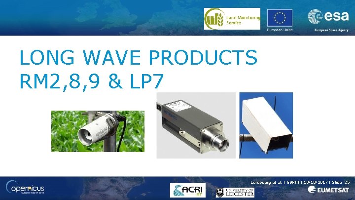 LONG WAVE PRODUCTS RM 2, 8, 9 & LP 7 Lerebourg et al. |