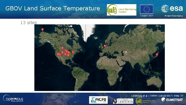 GBOV Land Surface Temperature 13 sites Lerebourg et al. | ESRIN | 10/10/2017 |