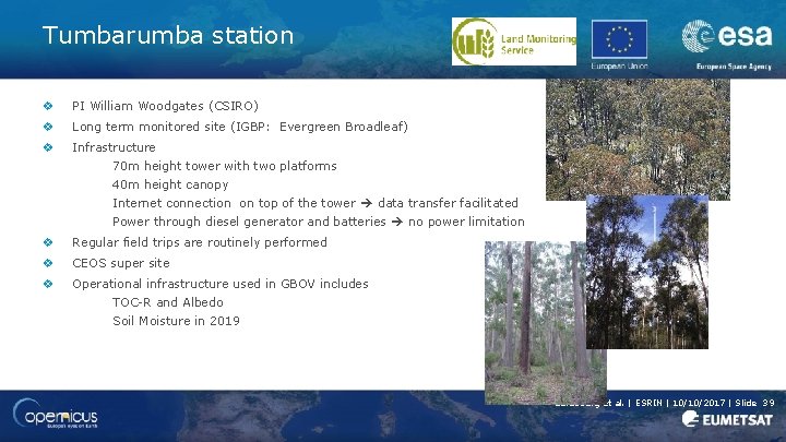 Tumbarumba station v PI William Woodgates (CSIRO) v Long term monitored site (IGBP: Evergreen