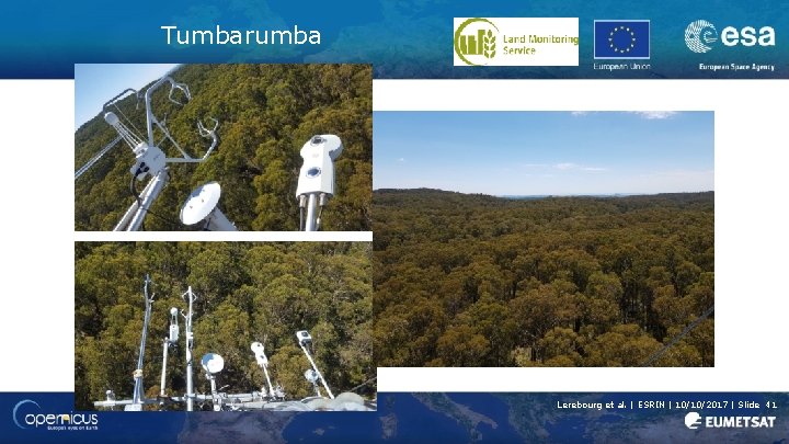 Tumbarumba Lerebourg et al. | ESRIN | 10/10/2017 | Slide 41 