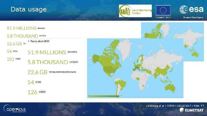 Data usage Lerebourg et al. | ESRIN | 10/10/2017 | Slide 47 