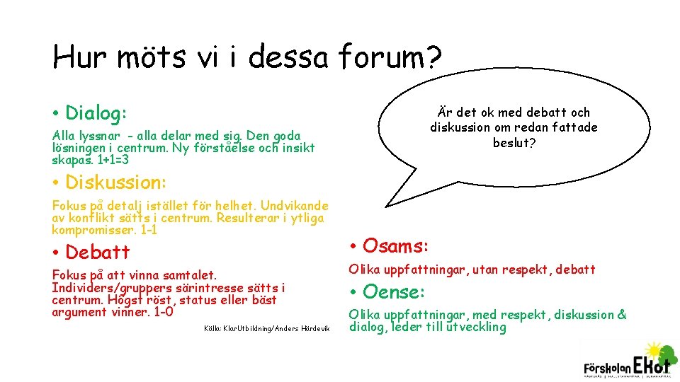 Hur möts vi i dessa forum? • Dialog: Är det ok med debatt och