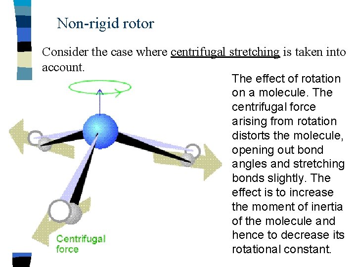 Non-rigid rotor Consider the case where centrifugal stretching is taken into account. The effect