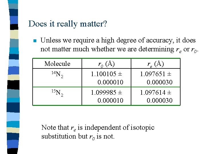 Does it really matter? n Unless we require a high degree of accuracy, it