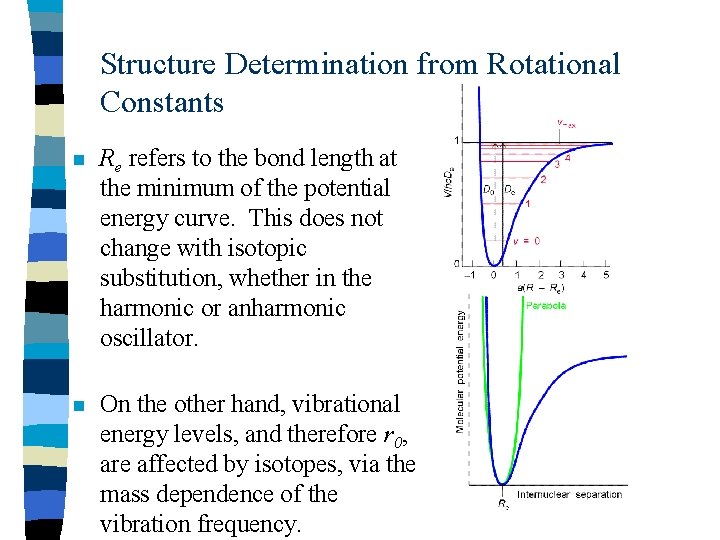 Structure Determination from Rotational Constants n Re refers to the bond length at the