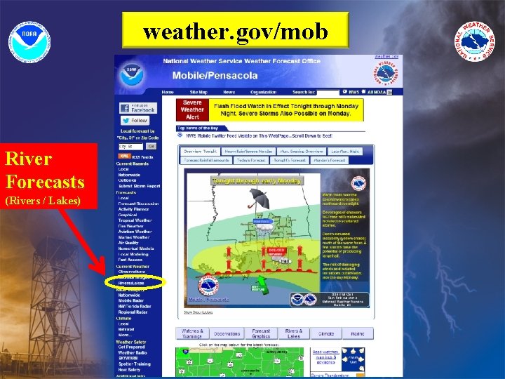 weather. gov/mob River Forecasts (Rivers / Lakes) 