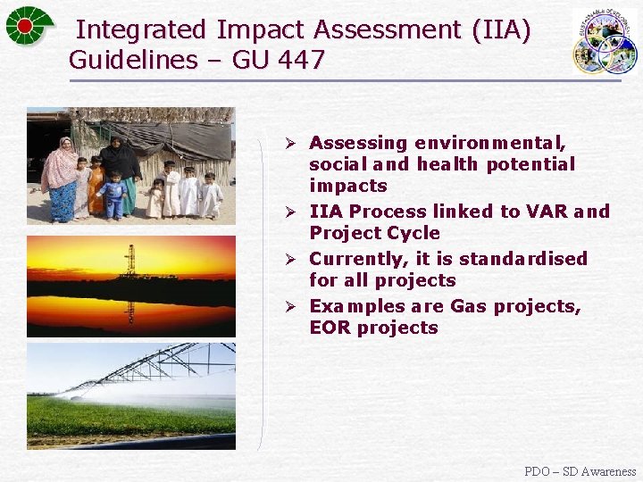 Integrated Impact Assessment (IIA) Guidelines – GU 447 Ø Assessing environmental, social and health