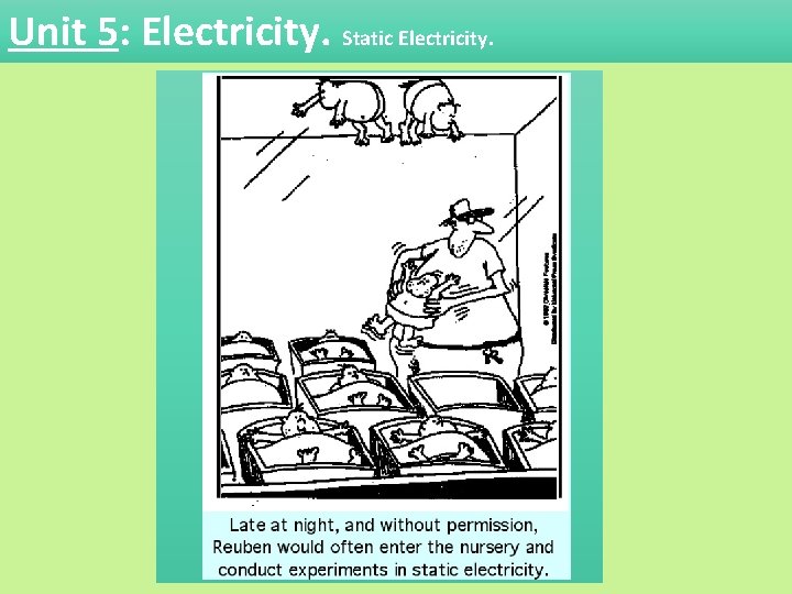 Unit 5: Electricity. Static Electricity. 