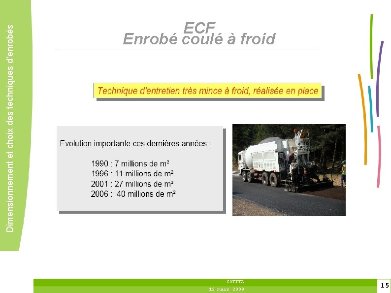 Dimensionnement et choix des techniques d’enrobés ECF Enrobé coulé à froid COTITA 12 mars