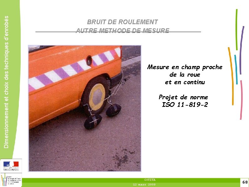 Dimensionnement et choix des techniques d’enrobés BRUIT DE ROULEMENT AUTRE METHODE DE MESURE Mesure