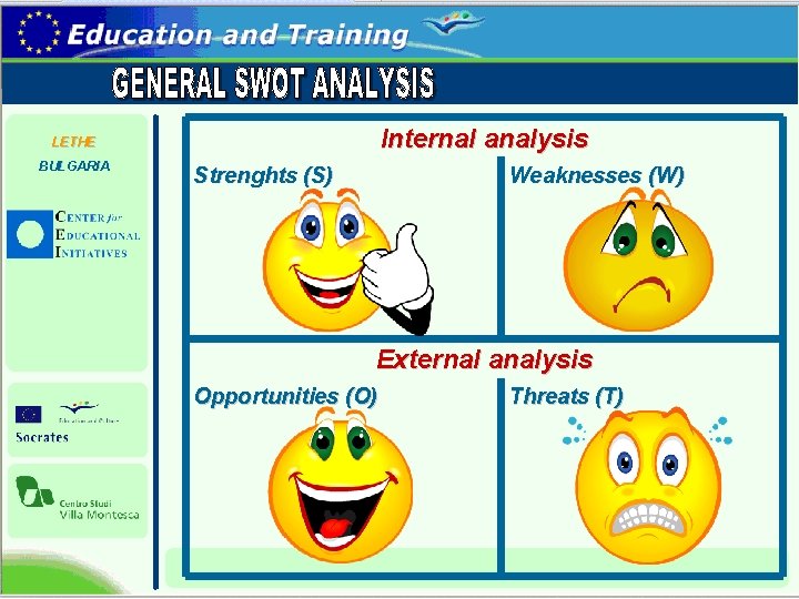 Internal analysis LETHE BULGARIA Strenghts (S) Weaknesses (W) External analysis Opportunities (O) Threats (T)