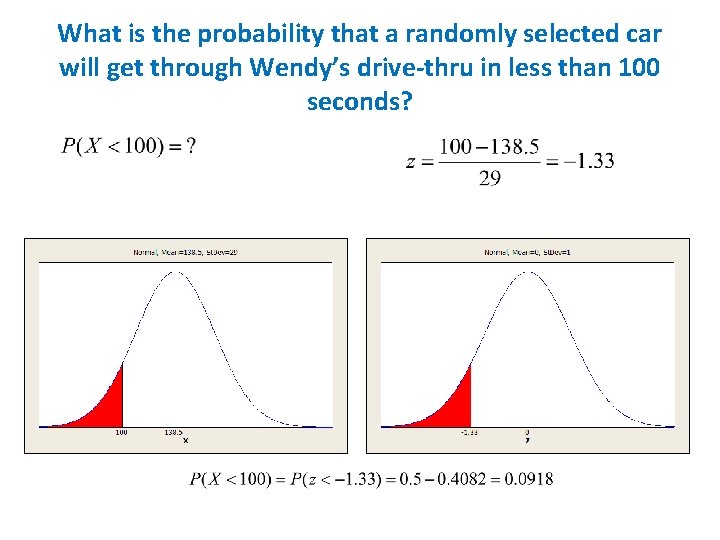 What is the probability that a randomly selected car will get through Wendy’s drive-thru