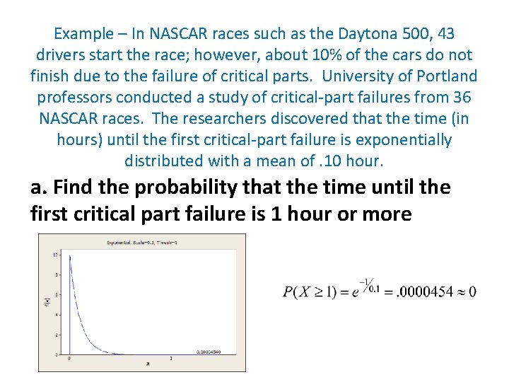 Example – In NASCAR races such as the Daytona 500, 43 drivers start the