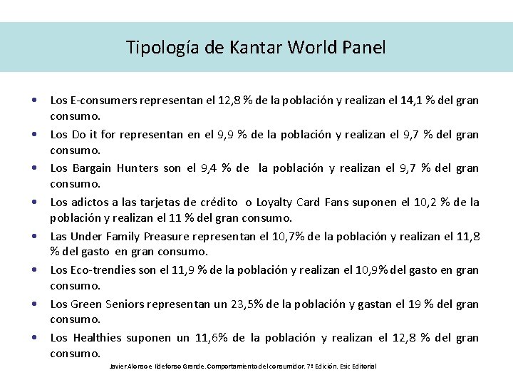 Tipología de Kantar World Panel • Los E-consumers representan el 12, 8 % de